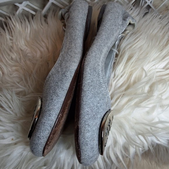 Tory Burch rare gray wool Reva flats 8 - Picture 6 of 10